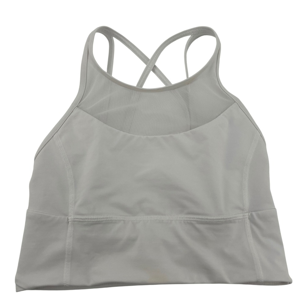 Lululemon Clip-In Long Line Bra Size 4 White LW2AUWS